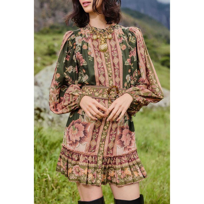 FARM Rio Flowering Garden Tree Green Mini Dress image number 3